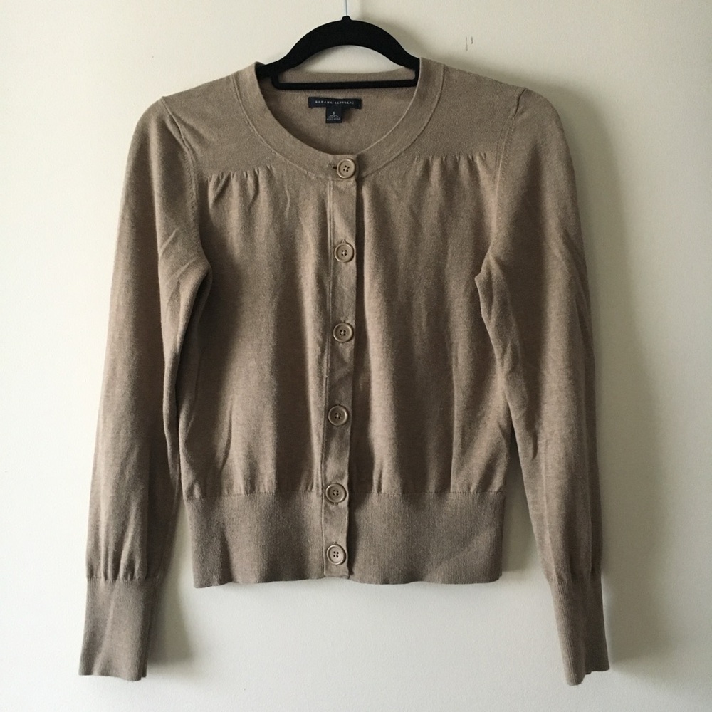 Banana Republic Lightweight Tan Cardigan Sweater